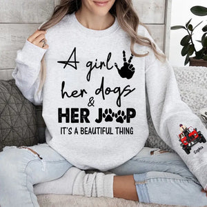 Personalized A Girl Her Dogs & Her Jeep It's A Beautiful Thing Jeep Girl with Dogs Sweatshirt Printed HN24693
