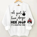 Personalized A Girl Her Dogs & Her Jeep It's A Beautiful Thing Jeep Girl with Dogs Sweatshirt Printed HN24693