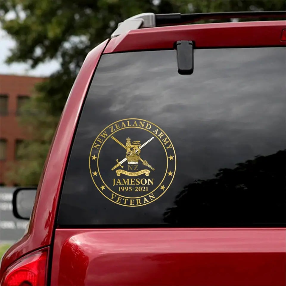 Personalized New Zealand Army Veteran Logo Custom Name & Time Decal Printed AHKH24699