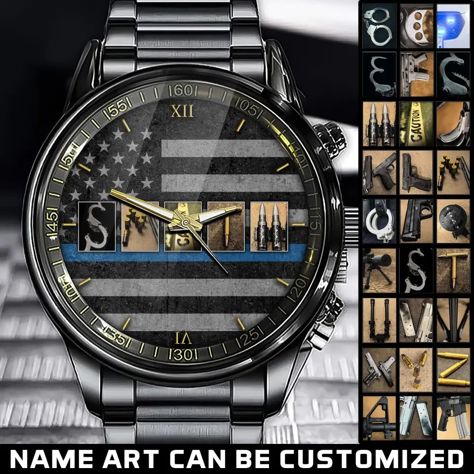 Personalized Name Characters Police Officer Watch Printed QTVA24700