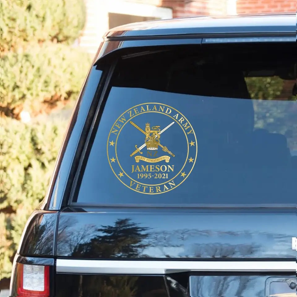 Personalized New Zealand Army Veteran Logo Custom Name & Time Decal Printed AHKH24699