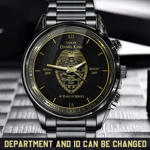 Personalized Police Officer Custom Department Served Time & Name Watch Printed QTHN24701