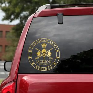 Personalized Canadian Army Veteran Logo Custom Name Decal Printed AHKH24699