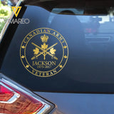 Personalized Canadian Army Veteran Logo Custom Name Decal Printed AHKH24699