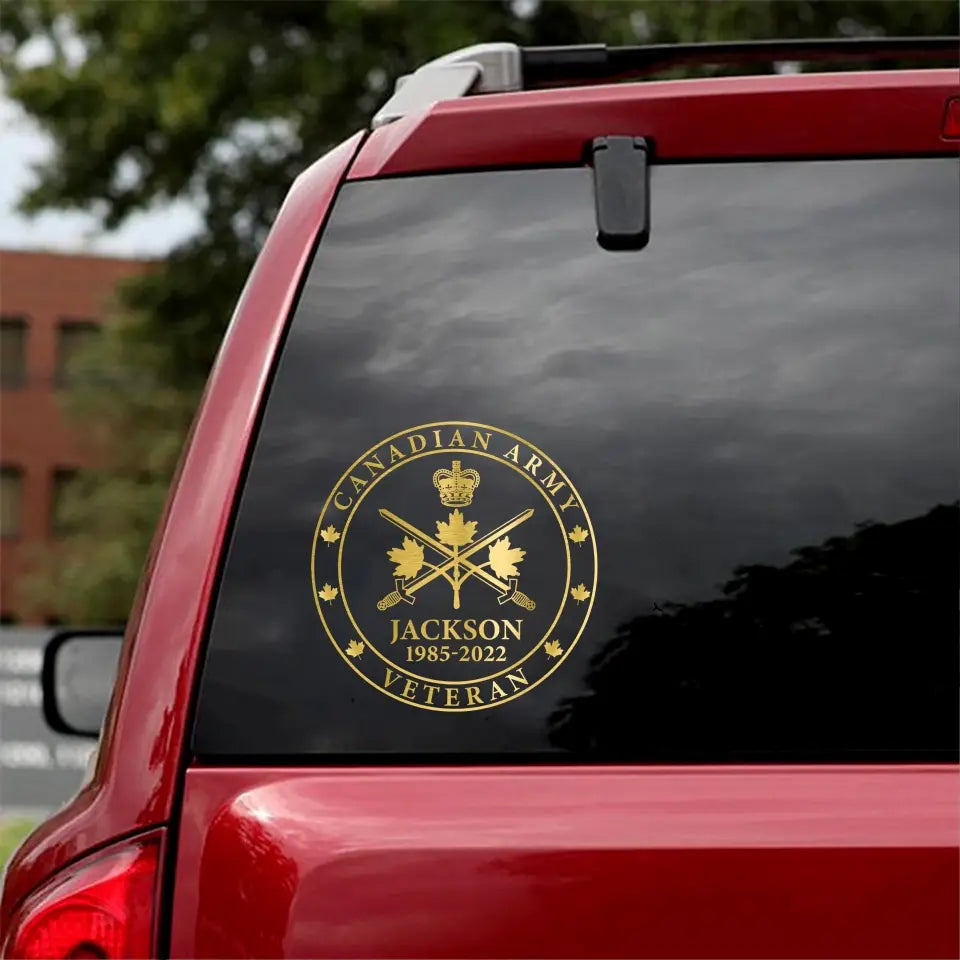 Personalized Canadian Army Veteran Logo Custom Name Decal Printed AHKH24699