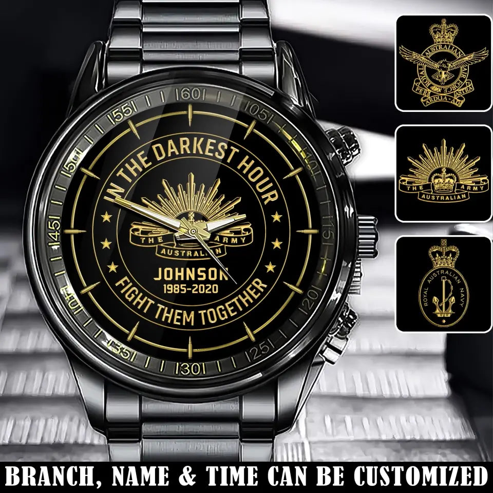 Personalized In The Darkest Hour Fight Them Together Australian Veteran Watch Printed AHVA24703