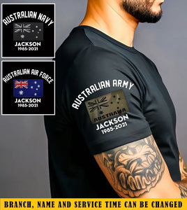Personalized Australian Army Flag Custom Name & Time T-shirt Printed KVH24705