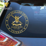 Personalized New Zealand Army Veteran Logo Custom Name & Time Decal Printed AHKH24699