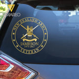 Personalized New Zealand Army Veteran Logo Custom Name & Time Decal Printed AHKH24699