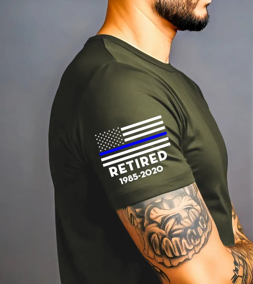 Personalized Retired US Police Custom Time T-shirt Printed KVH24708