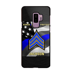 Personalized Honor Serve Protect US Police Branch Rank Camo Custom Name Phonecase Printed KVH24724