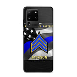 Personalized Honor Serve Protect US Police Branch Rank Camo Custom Name Phonecase Printed KVH24724