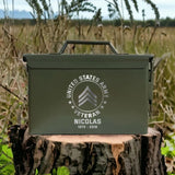 Personalized United States Army Veteran Custom Rank & Name Ammo Box Printed VQ24713