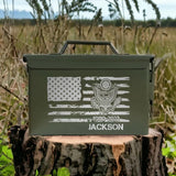 Personalized US Veteran Logo Custom Name & Time Ammo Box Printed QTHN24718