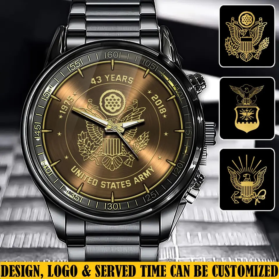 Personalized US Veteran Logo Custom Time Watch Printed AHVQ24726