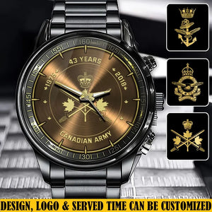 Personalized Canadian Army Veteran Logo Custom Time Watch Printed AHVQ24726