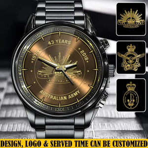 Personalized Australian Army Veteran Logo Custom Time Watch Printed AHVQ24726