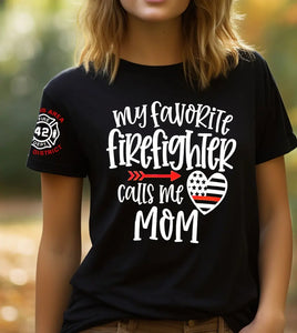 Personalized My Favorite Firefighter Calls Me Mom Woman T-shirt Printed KVH24729