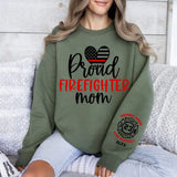 Personalized Proud Firefighter Mom US Firefighter Custom ID & Department Sweatshirt Printed HN24731