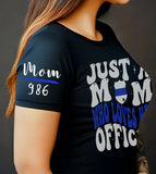 Personalized Just A mom Who Loves Her Officer Custom Police ID Gift for Mom for Woman T-shirt Printed QTKVH24732