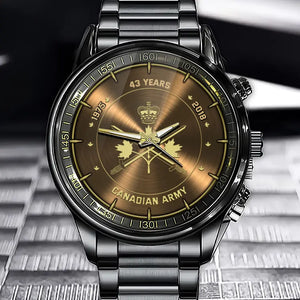 Personalized Canadian Army Veteran Logo Custom Time Watch Printed AHVQ24726