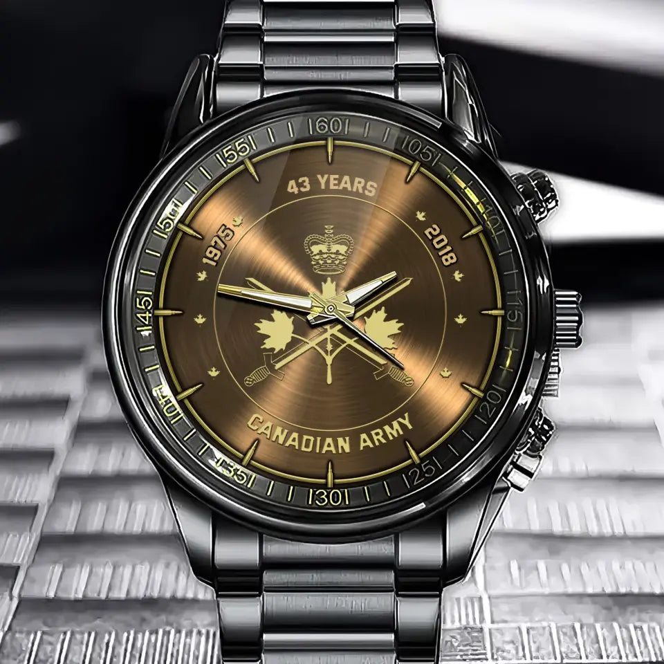 Personalized Canadian Army Veteran Logo Custom Time Watch Printed AHVQ24726