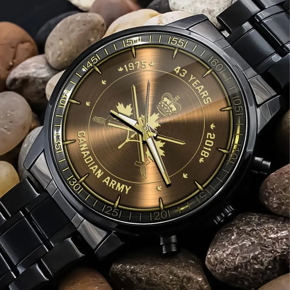 Personalized Canadian Army Veteran Logo Custom Time Watch Printed AHVQ24726