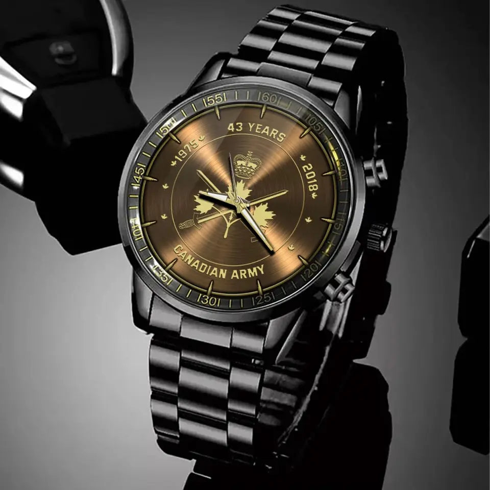 Personalized Canadian Army Veteran Logo Custom Time Watch Printed AHVQ24726