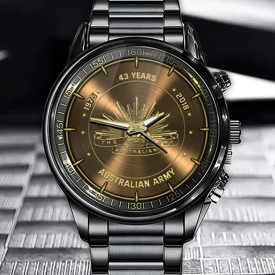 Personalized Australian Army Veteran Logo Custom Time Watch Printed AHVQ24726