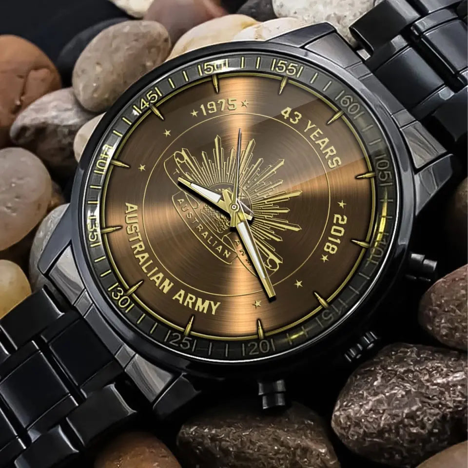 Personalized Australian Army Veteran Logo Custom Time Watch Printed AHVQ24726