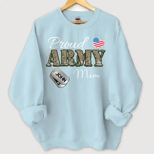 Personalized Proud Army US Veteran Mom Custom Name Sweatshirt Printed VA24745