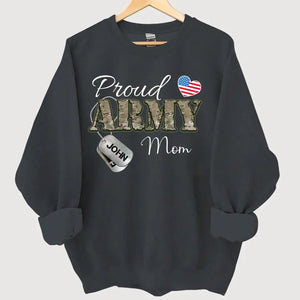 Personalized Proud Army US Veteran Mom Custom Name Sweatshirt Printed VA24745