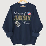 Personalized Proud Army US Veteran Mom Custom Name Sweatshirt Printed VA24745