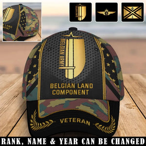 Personalized Belgian Land Component Army Custom Rank & Time Cap 3D Printed AHVQ24748