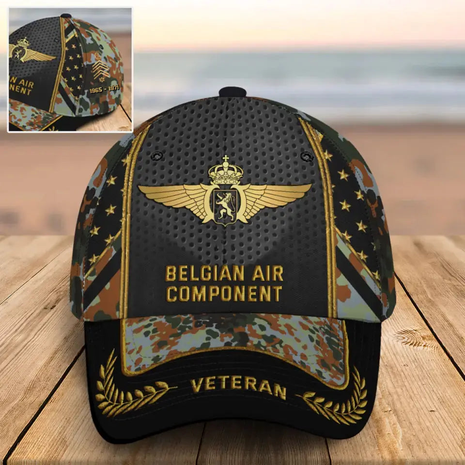 Personalized Belgian Land Component Army Custom Rank & Time Cap 3D Printed AHVQ24748