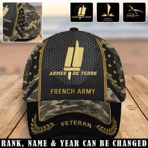 Personalized French Army Veteran Custom Rank & Time Cap 3D Printed AHVQ24748
