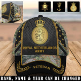 Personalized Royal Netherlands Army Veteran Custom Rank & Time Cap 3D Printed AHVQ24748