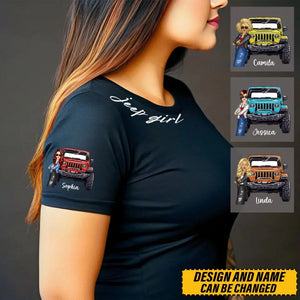 Personalized Jeep Girl Custom Name Woman T-shirt Printed VQ24760