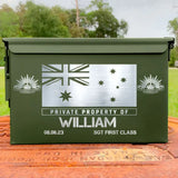 Personalized Private Property Of Australian Veteran Custom Name & Time Ammo Box Printed QTKH24761