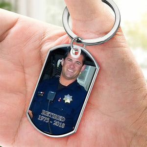 Personalized Upload Your Photo Retired Australian Police Custom Name & Time Keychain Printed QTVQ24669