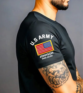 Personalized US Army Veteran Custom Name & Time T-shirt Printed VQ24753