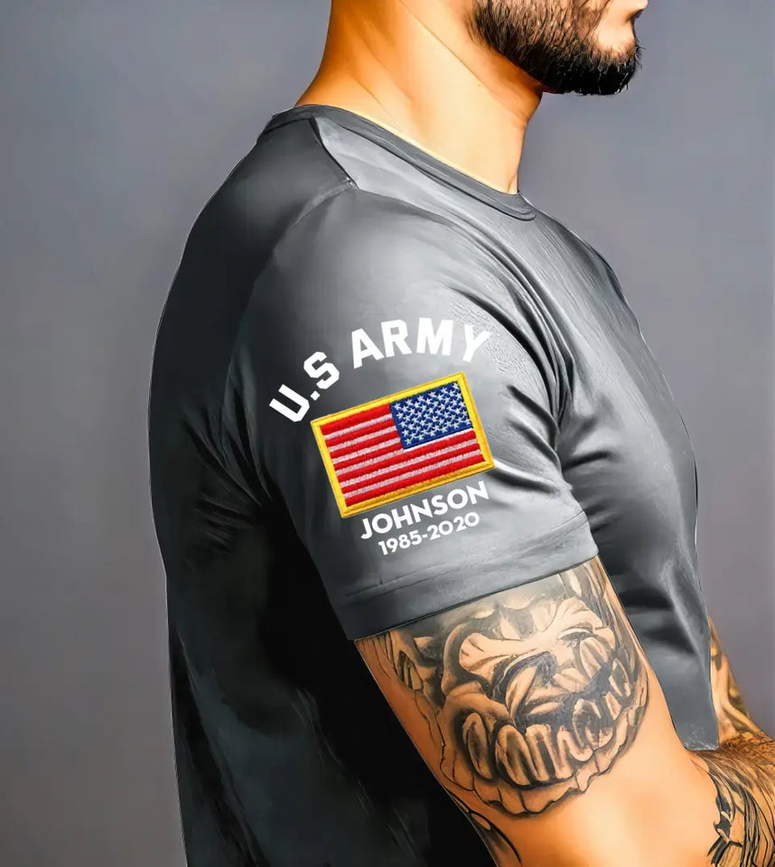 Personalized US Army Veteran Custom Name & Time T-shirt Printed VQ24753