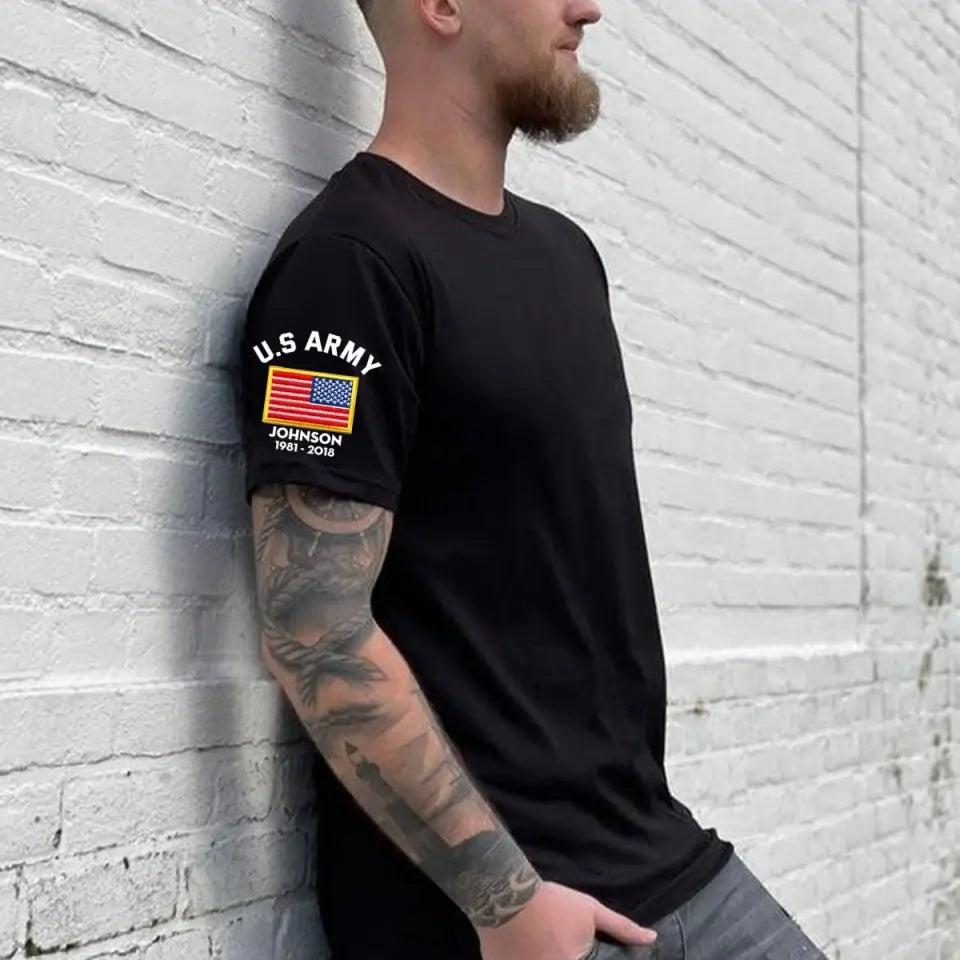Personalized US Army Veteran Custom Name & Time T-shirt Printed VQ24753