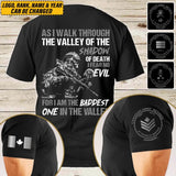 Personalized As I Walk Through The Valley Of The Shadow Of Death I Fear No Evil For I Am The Baddest One In The Valley Canadian Veteran T-shirt Printed AHVQ24785