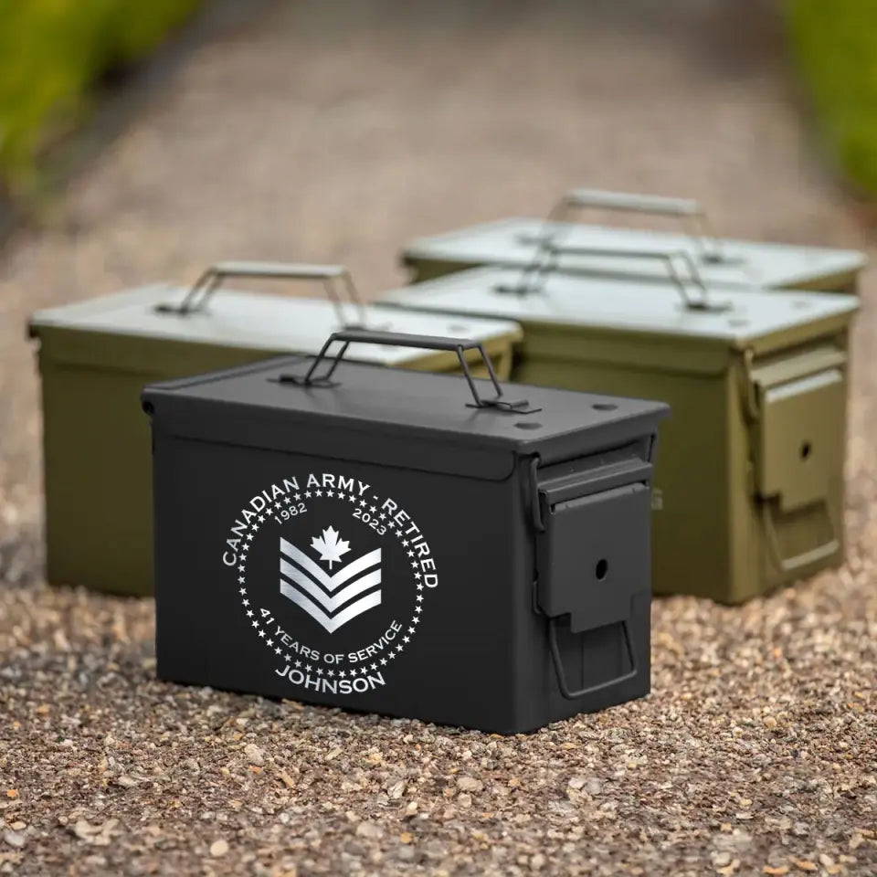 Personalized Anatomy Of A Pew Canadian Army Retired Veteran Custom Name & Time Ammo Box Printed AHVA24777
