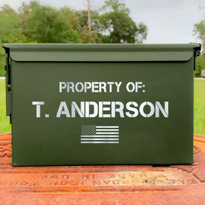 Personalized Property Of US Veteran Custom Name Ammo Box Printed VQ24787