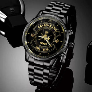 Personalized Canadian Army Veteran Custom Rank & Name Watch Printed AHVA24793