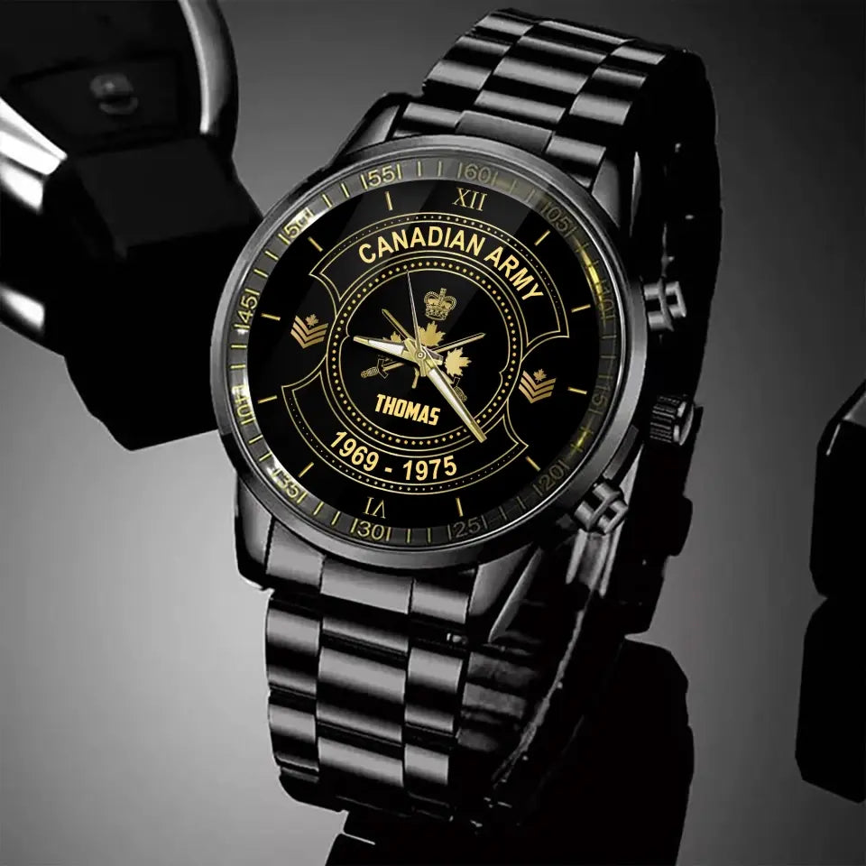 Personalized Canadian Army Veteran Custom Rank & Name Watch Printed AHVA24793