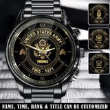 Personalized US Army Veteran Custom Rank & Name Watch Printed AHVA24793