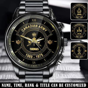 Personalized Canadian Army Veteran Custom Rank & Name Watch Printed AHVA24793